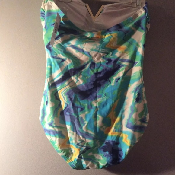 VINCE CAMUTO Blue Blend Bandeau One Piece Size 8 - Picture 5 of 7